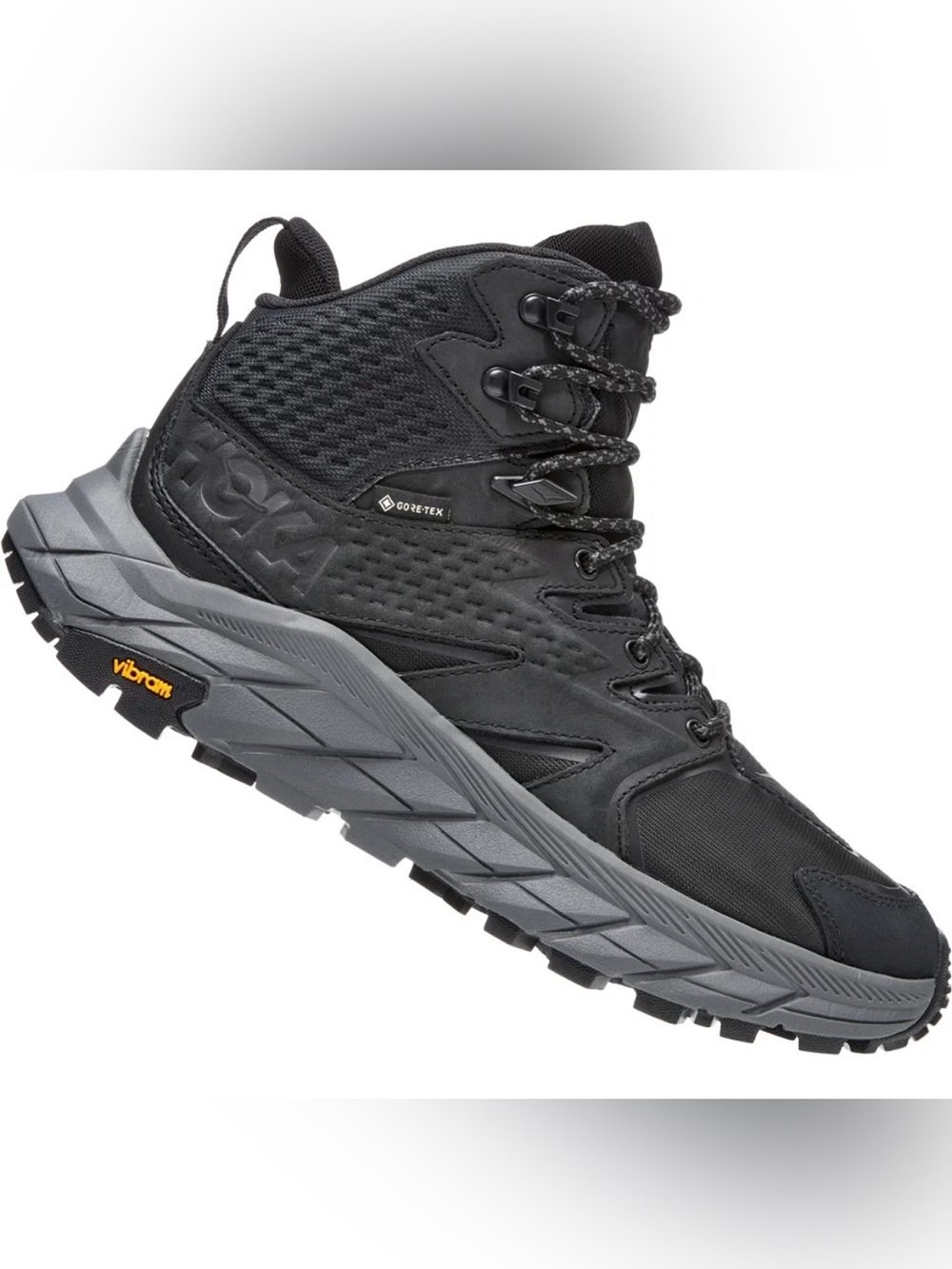 NEW Hoka One One Anacapa Mid Gore-Tex GTX Black Hiking Shoes - Black/Grey